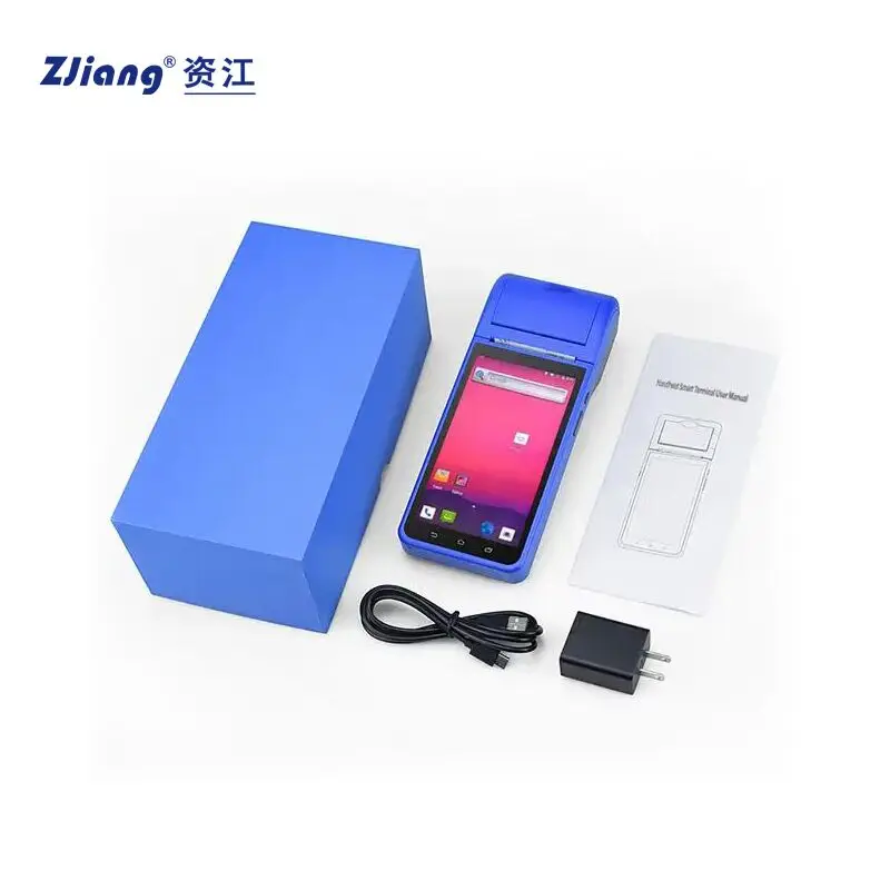 portable handheld PDA payment Android Terminal with 58mm thermal printer for restaurant food ordering