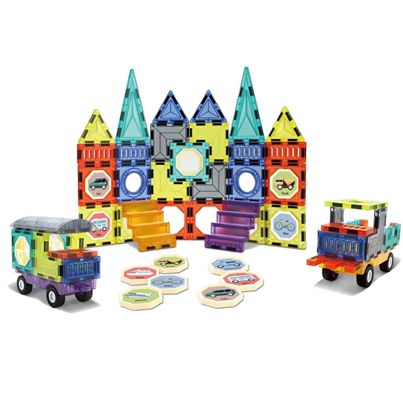 3D Color Tile Magic Building Block Set Toy Magnetic Brick Tiles For Kids Magnet Toys Building Tiles