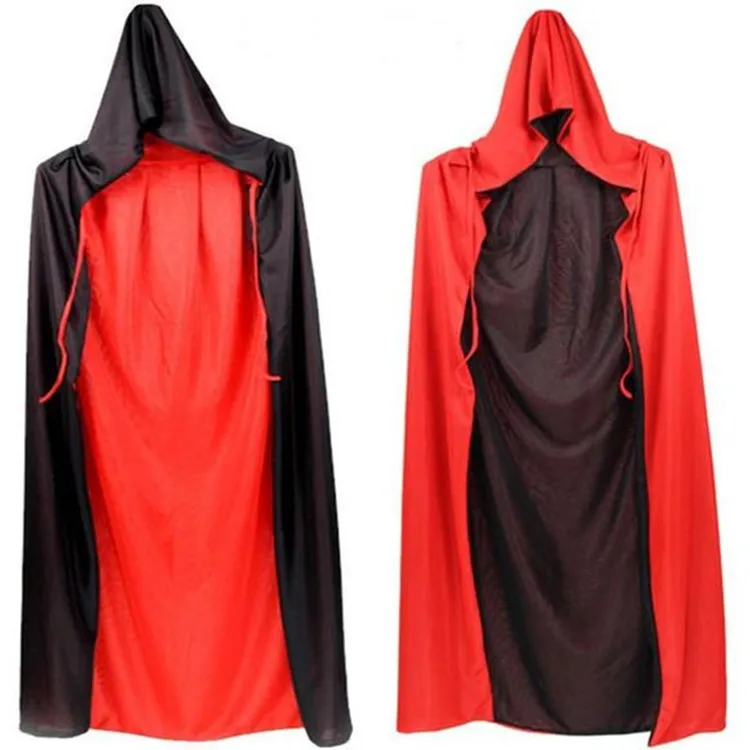 Halloween Party Reversible Hooded Adult Vampires Cape Cloak