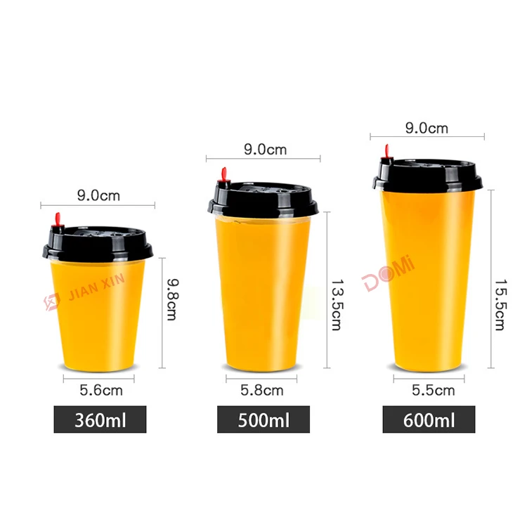 china 14oz 16oz 20oz 24oz customized logo disposable plastic injection clear PP cup for milk tea