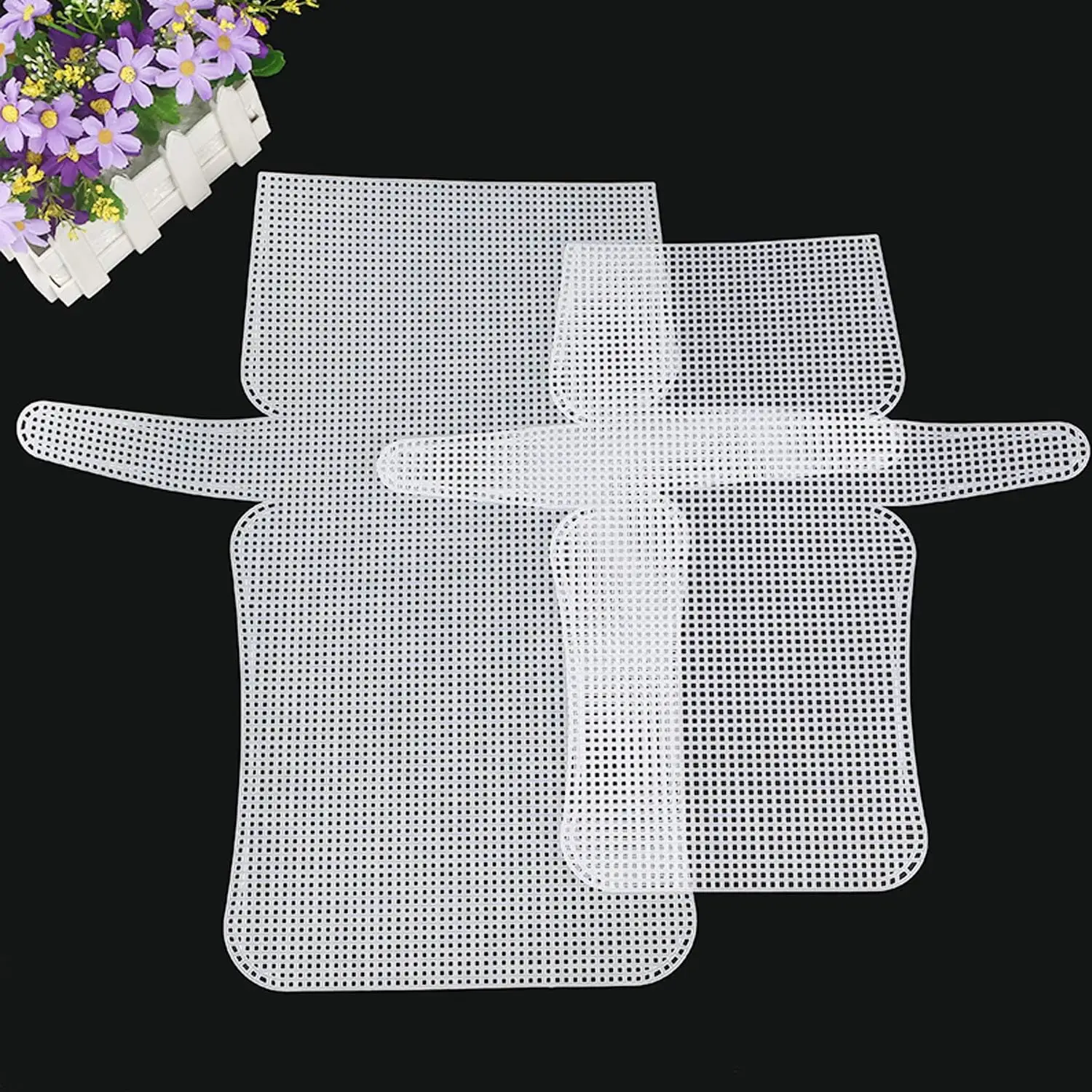 Complete Mesh Plastic Canvas Kit with Clear Sheets Acrylic Yarn and Embroidery Tools for Crafting and Embroidery Projects