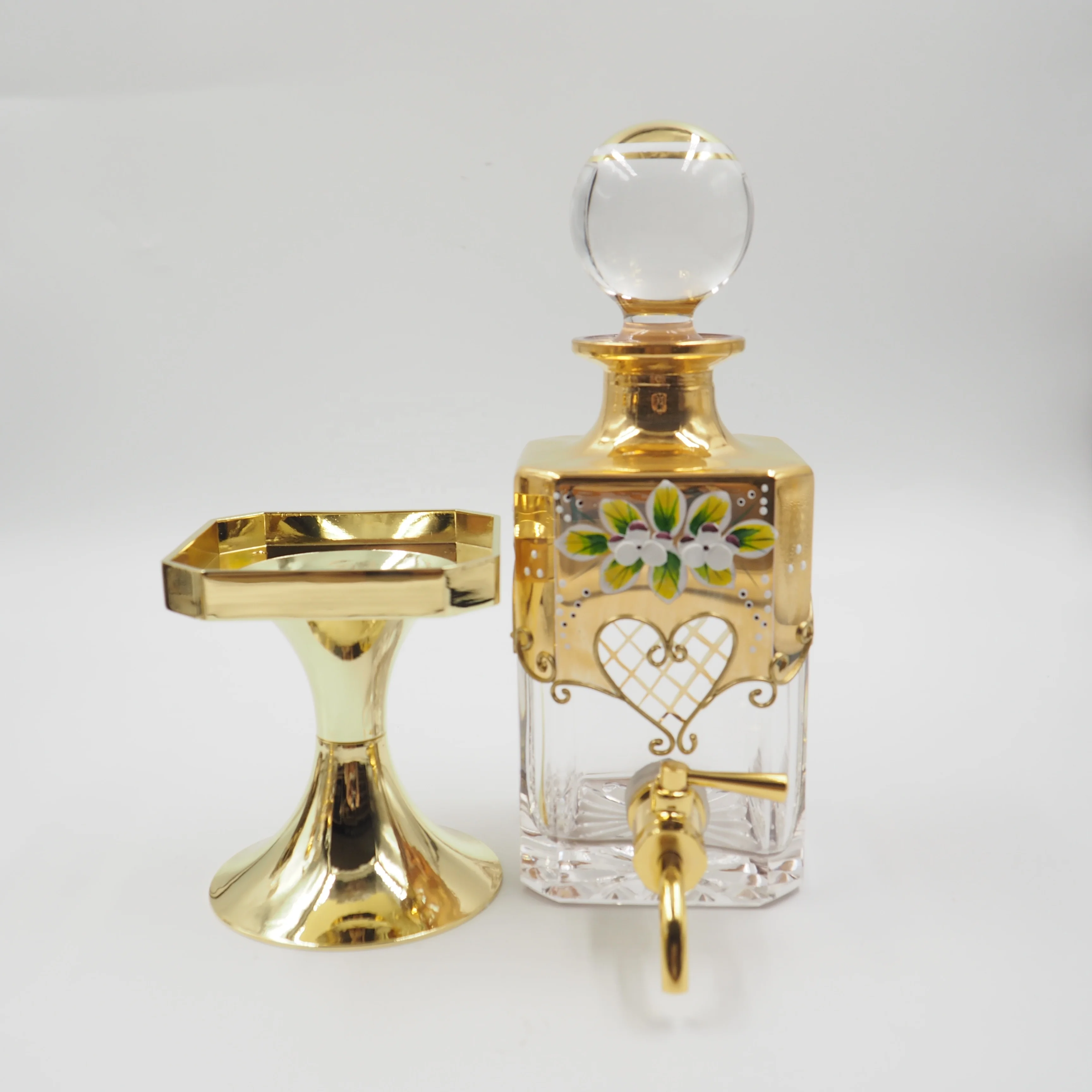 450ml display Glass bottle with tap for arabic perfume oil