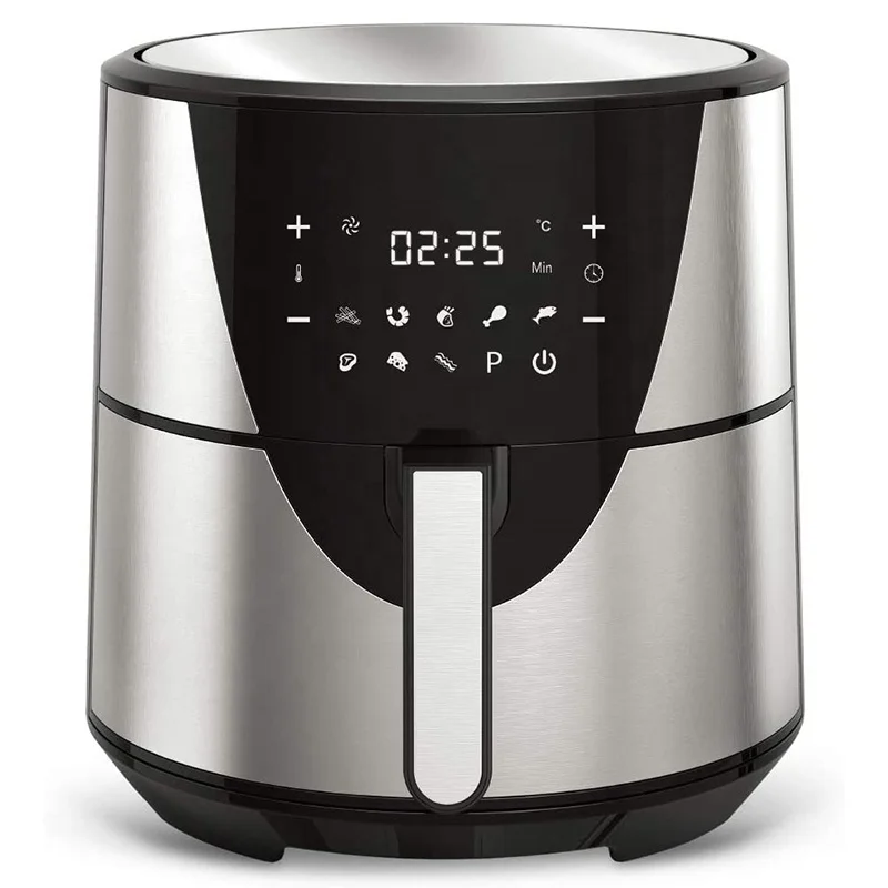 Stainless Steel smart kitchen appliances Electric Digital Air Fryer With 6L rice cookers electric Nonstick Basket