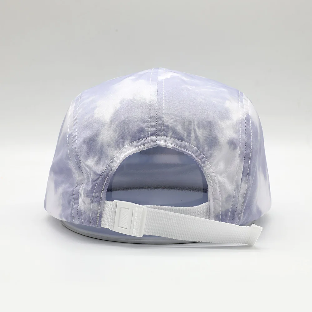 Wholesale Custom All Over Printing Blank 5 Panel Nylon Waterproof Dry Fit Baseball Running Camp Caps Hat