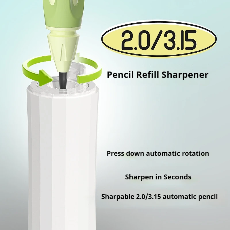 Wu Sheng 2.0 Semi-Automatic Pencil Sharpener: Compact Portable Sharpener for 3.0-3.15mm Large Diameter Pencils, Sharp and Clean