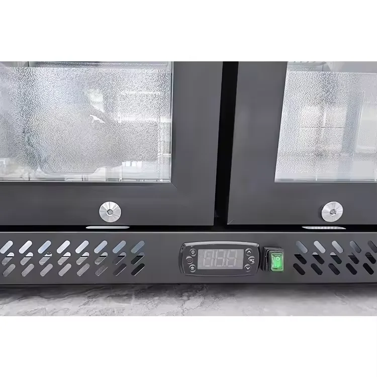 3 Glass Doors Counter Top Beverage Fridge Beer Display Cooler Refrigerator Under Back Bar Beer Cooler with Hinged Sliding Doors