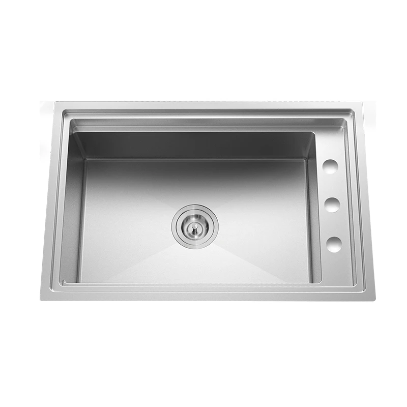 New Style High-quality Hidden Sink Kitchen Sink Cup Rinser Stainless Steel Handmade With Intelligent Flip Cover Lifting Faucet