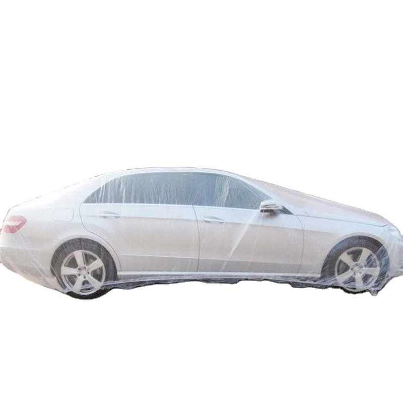 Disposable waterproof plastic parking car cover,plastic protective cover for car