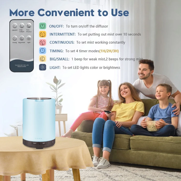 Electric Wood Diffuser Lamp Offical Air Humidifier Diffus Flavoring Ultrasonic Difusor Aromatherapy Essential Oil Diffuser Home