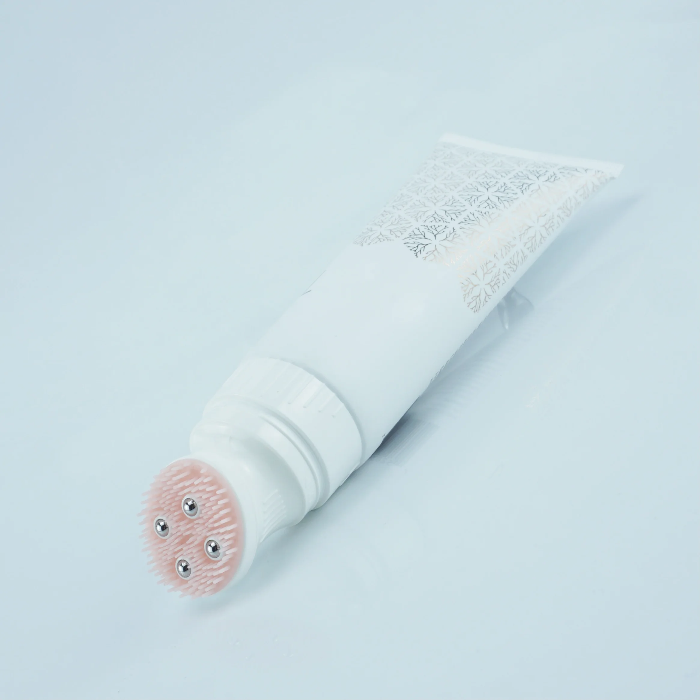 150ml 200ml 250ml aluminum Facial Cleansing Foam Tube With Silicone TPE Brush Rotary Switch ABL Face Wash Soft Tube With PP Cap