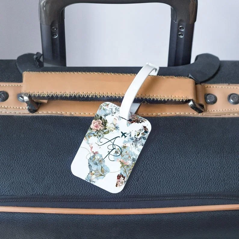 Fashion High Quality Beautiful Flower Pattern Printing International Faux Leather Passport Holder Luggage Tag Set