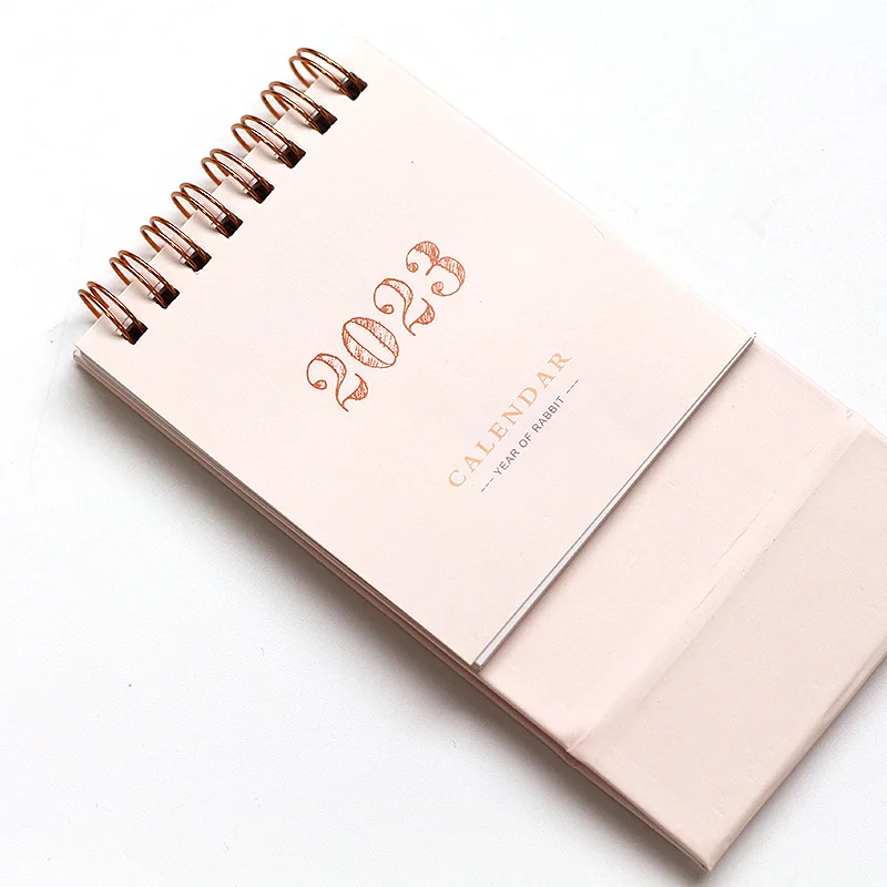 Custom Logo Printed 2024 2025 Spiral Wire Monthly Stand Flip Table Desk Desktop Calendar
