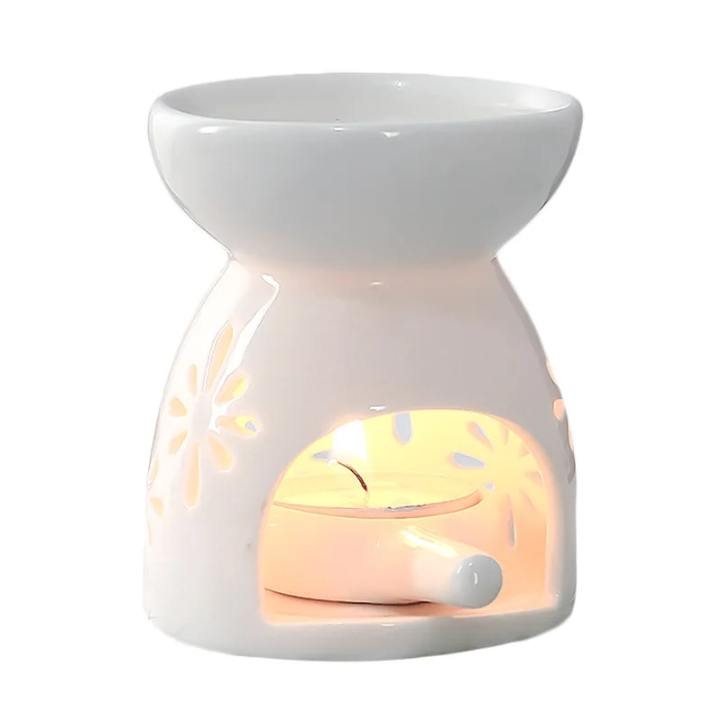 White Candle Oil Burners Tealight Ceramic Melt Warmer For Wax Melts