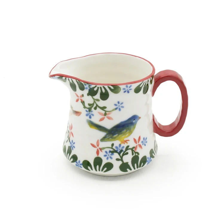 kitchenware Ceramic Sugar Jar and Creamer bird collection Set of 2pcs Sugar milk pot  set