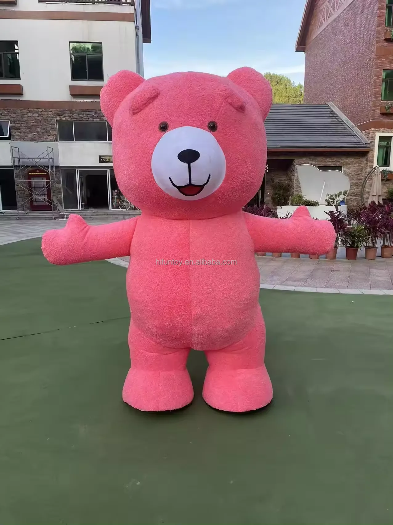 Funtoys 2m 2.6m 3m adult size colorful plush inflatable teddy mascot character cartoon suit cosplay bear mascot costume for sale