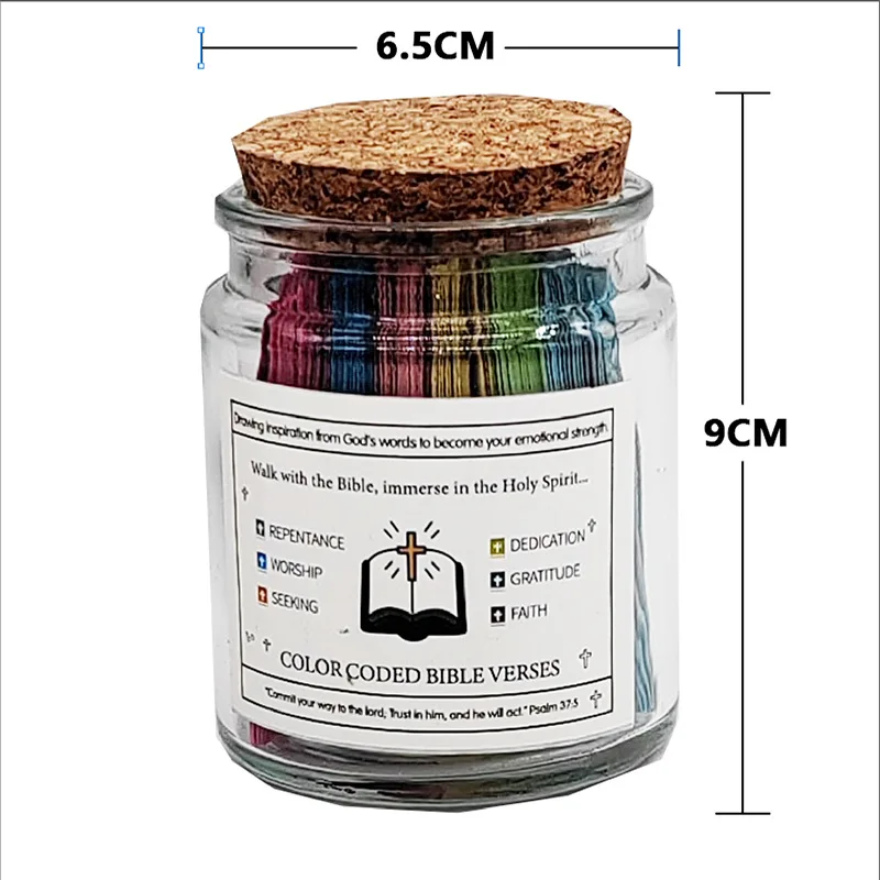 New Product Bible Verses in a Jar Christian Praying Gifts Knick-Knacks Scripture Jar Wishing Bottle for Home Decor Office Use