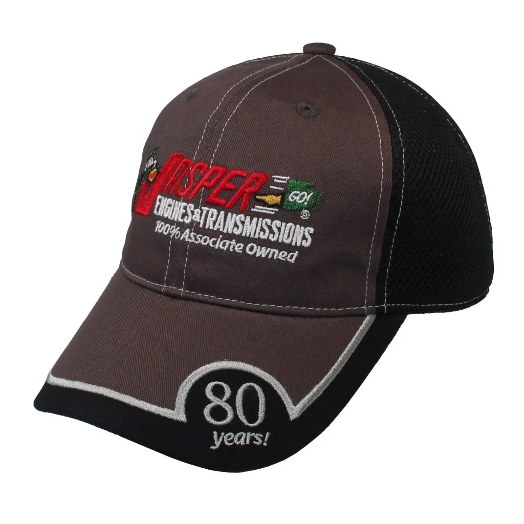 Comfortable Sandwich Mesh Cotton 6 Panel Casual Sport Style Baseball Cap Adjusting Strap Performance Mesh Cap