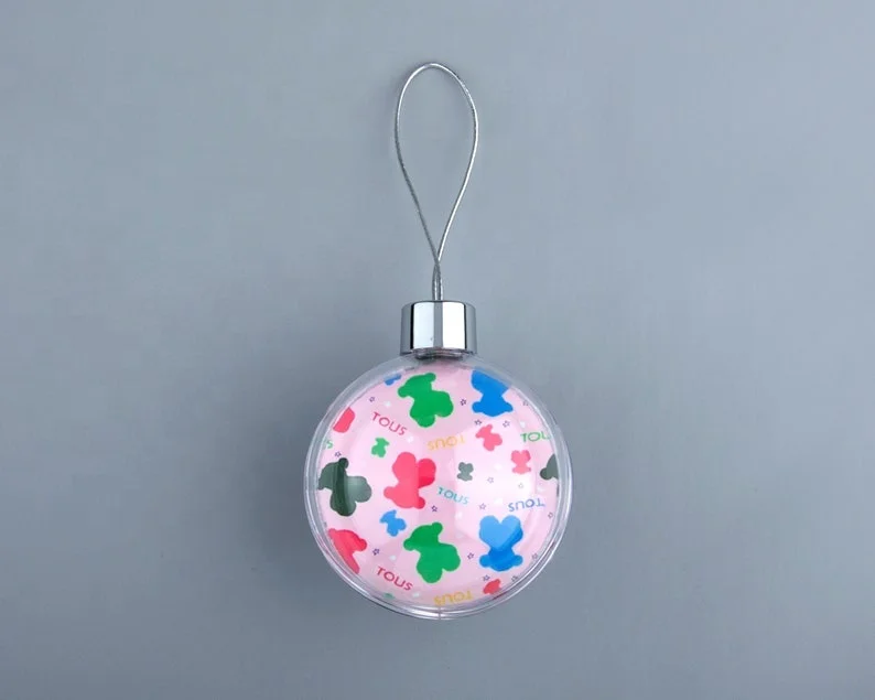 Round Transparent Christmas Ornament Plastic Open Aluminum Insert Tree Decoration Baubles