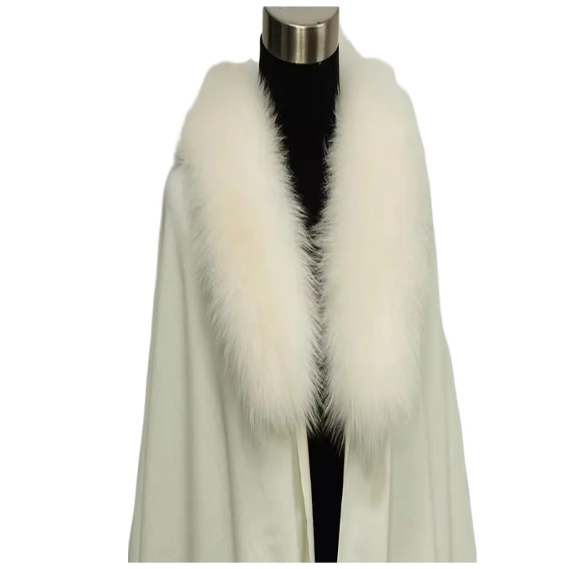 fur wool collar ladies thermal sleeve cape  jacquard fashion women fringe knitted for  shawl