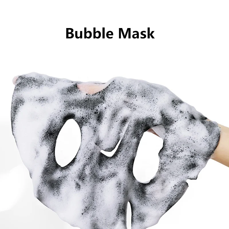 Wholesale Deep Pore Cleansing Bubble Black Mask Sheet Cosmetic Skin Care Korean Face Mask Beauty Facial Mask Cosmetics Skin Care