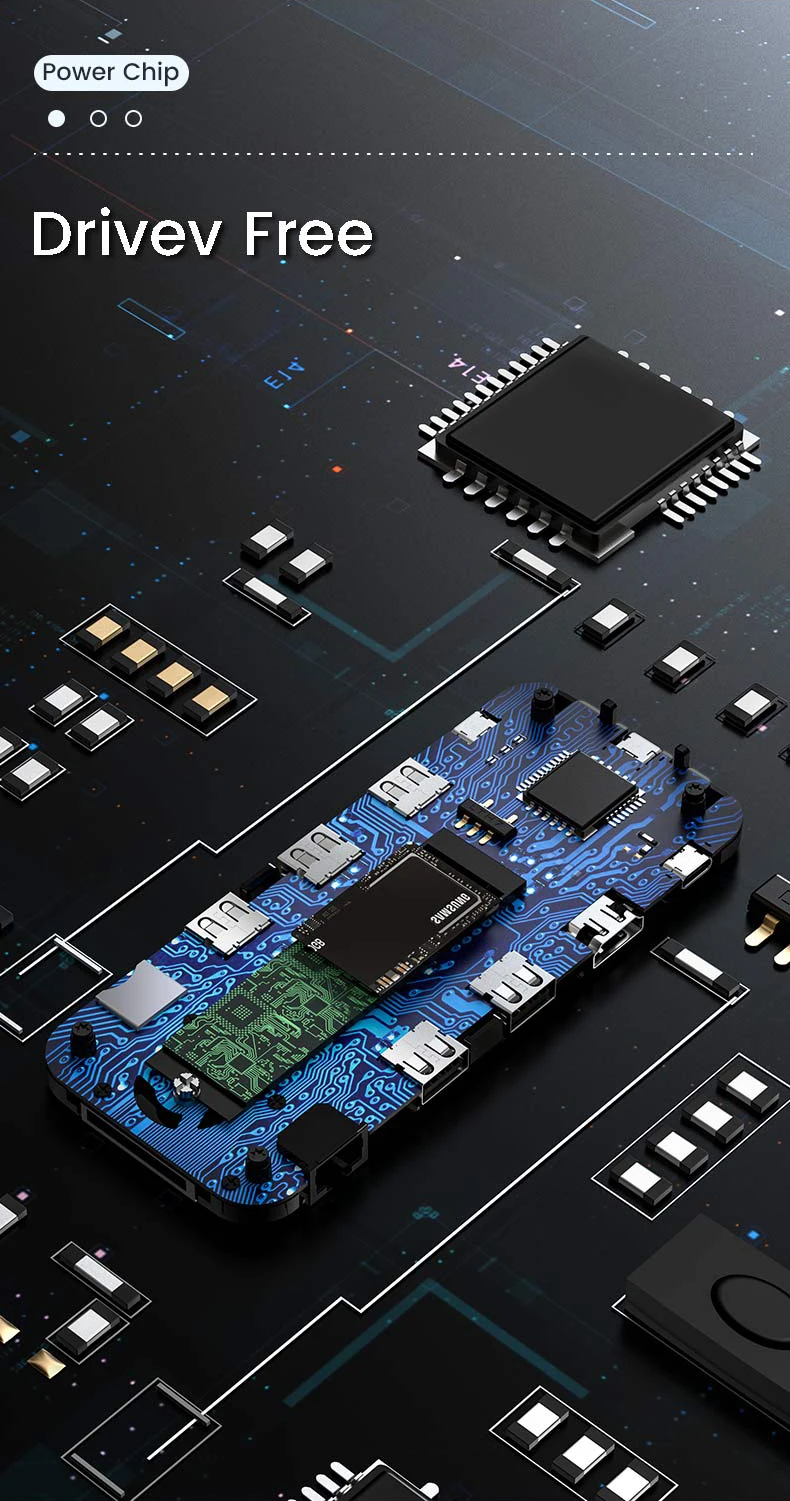 Factory Price USB C HUB Aluminum Enclosure for M.2 NVMe SSD USB 3.1 Audio PD  Hard Drive Enclosure Adapter