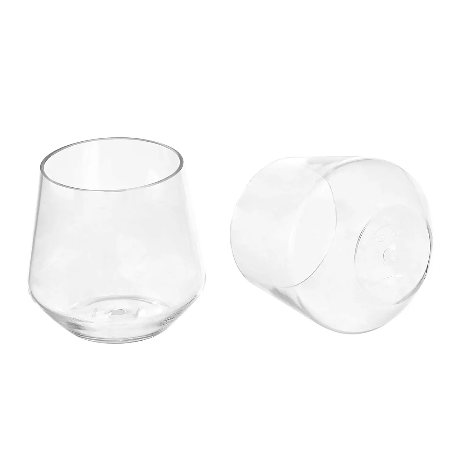 Homes Bars Dishwasher Safe Shatterproof Reusable BPA-Free Plastic Clear 14-Ounce Tritan Stemless Wine Glass for Wedding