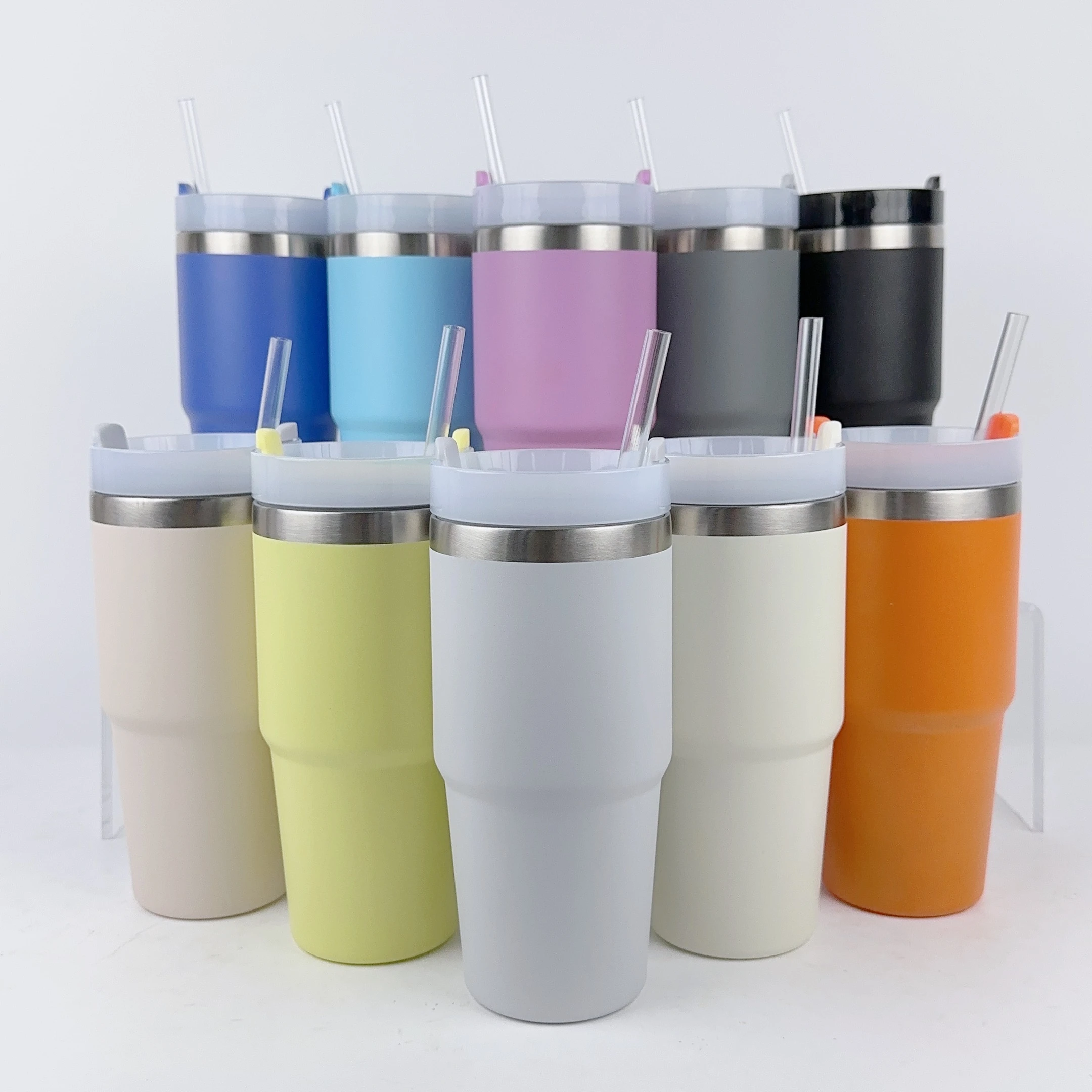 Custom logo 14 oz Water Bottle Double Wall Vacuum Insulated Stainless Steel Kids Tumbler with Lid and Straw