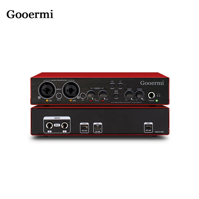 Gooermi-Umc202 USB Audio Interface Guitar Studio Recording Professional Computer Sound Card