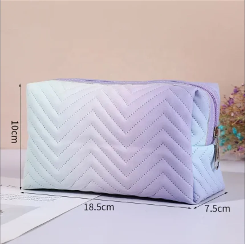 Custom Offset Printing Surface 600D Polyester Cosmetic Makeup Bag