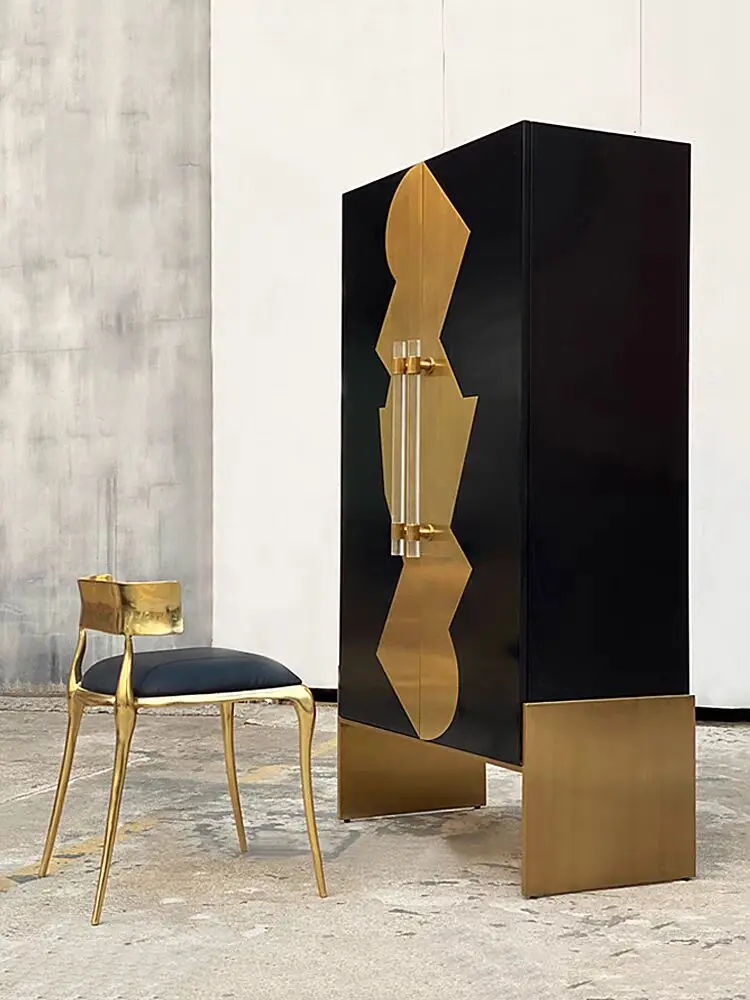 Modern luxury wine cabinet designer living room wall display cabinet lobby high-end partition storage side cabinet