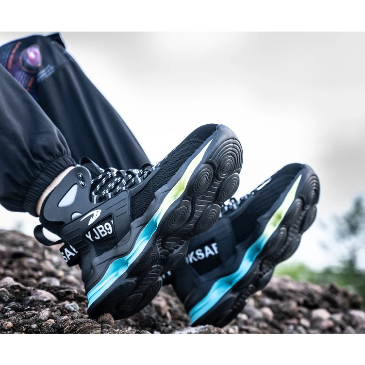 2022 Safety jogger fashionable womens men anti puncture sneaker S3 safety boots shock absorption sports safety shoes jogger