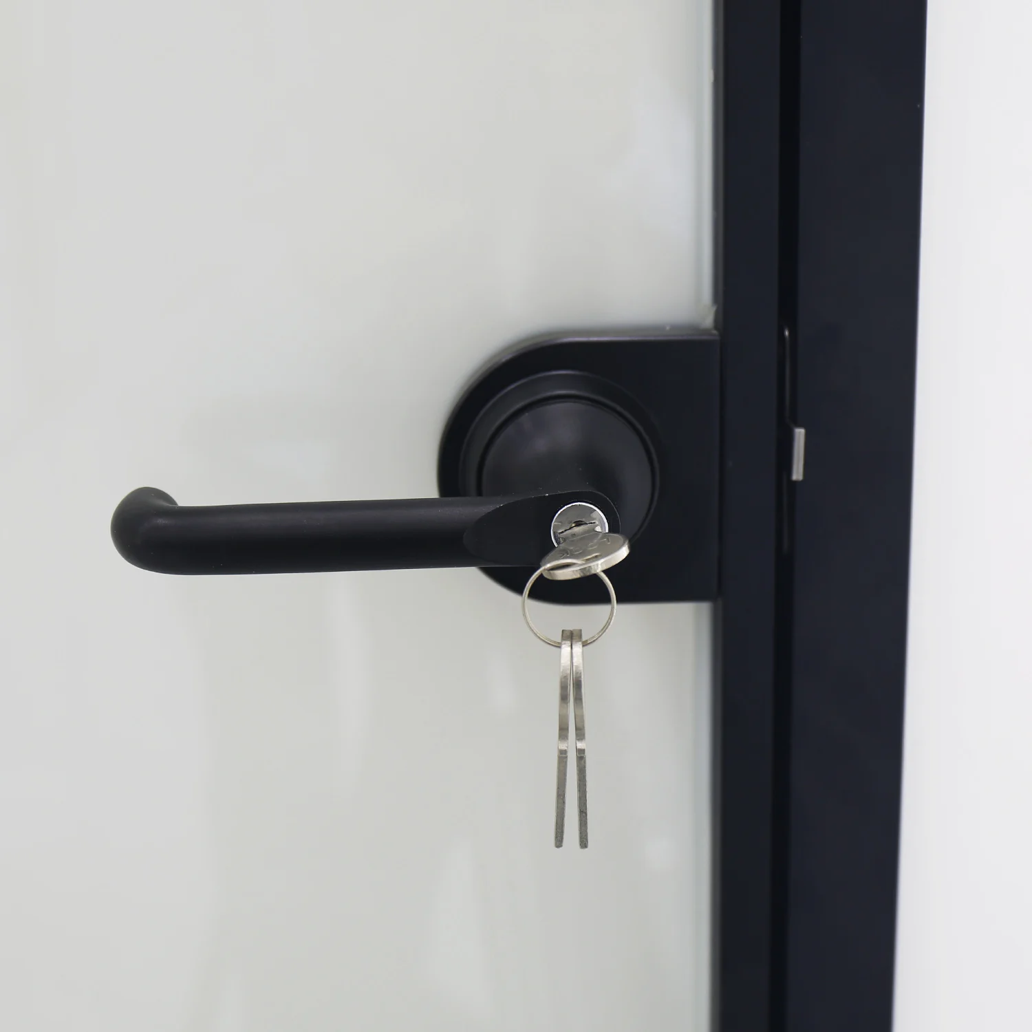 High quality minimalist narrow border switchable aluminum casement frosted glass door