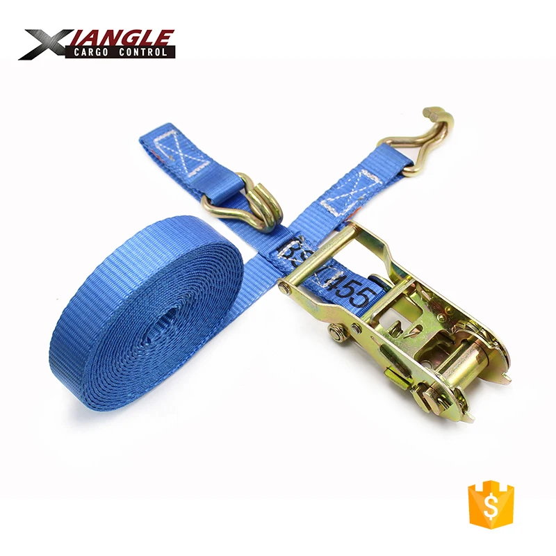 1inch polyester cargo motorcycle ratchet tie down straps with D ring tie down truck ratchet straps pallet lashing strap