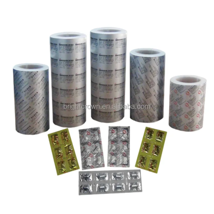 Ptp напечатанный/непечатный алюминиевый блистерный фольга материал алюминиевой фольги