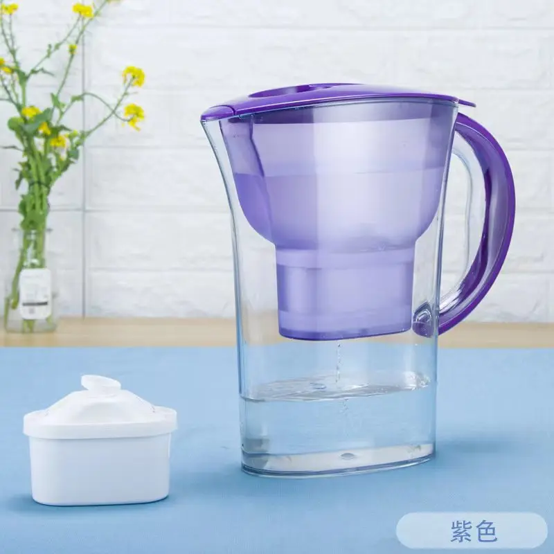 2.5L plastic water filter pitcher filtration jug replacement cartridge water filter jug with activated carbon filter