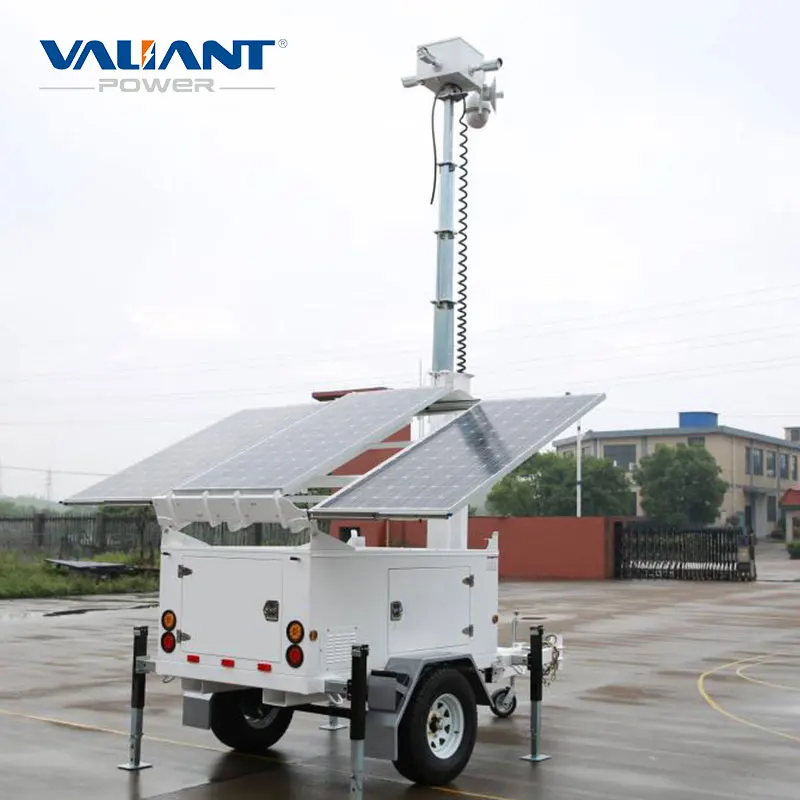 Valiant mobile security construction camera trailer