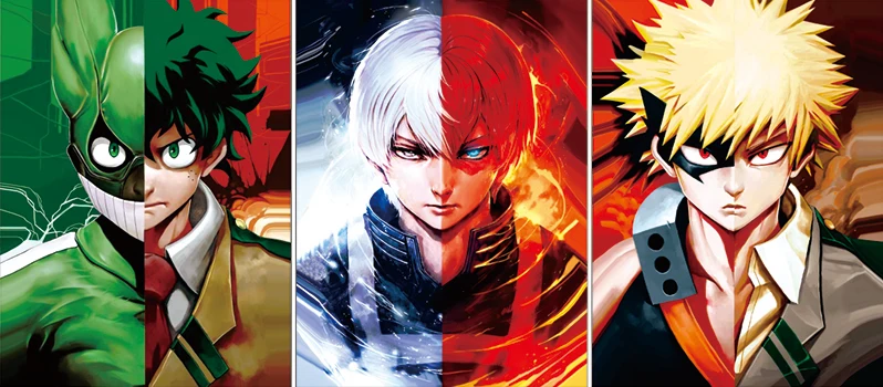 Newest Design Anime My Hero Academia 3D Lenticular Posters 3 Characters Changing Pictures Manga 3D Flip Poster Wall Decor