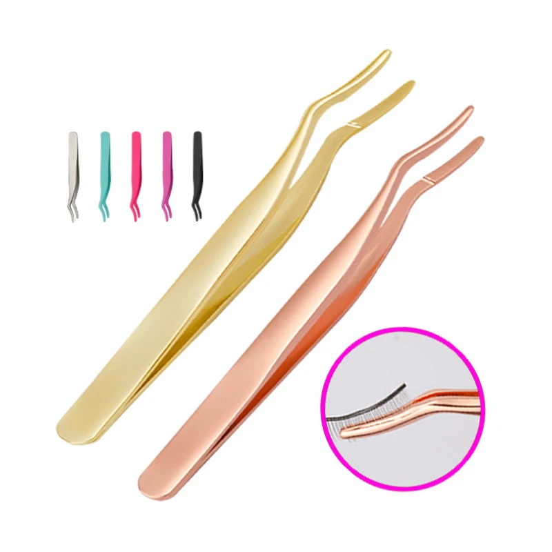 
Private Logo Colorful High Quality Eyelashes Tweezers Makeup Tools Magnetic Eyelash Tweezers 