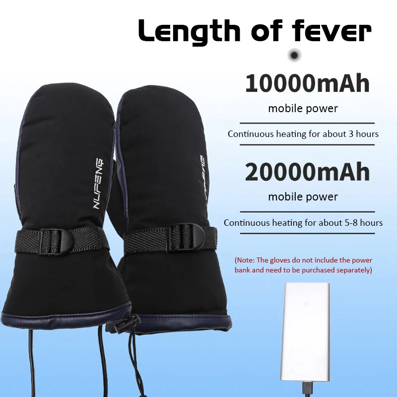 Efficiency adult children Heat Control Button rechargeable electrical battery cold climate double side heated gloves