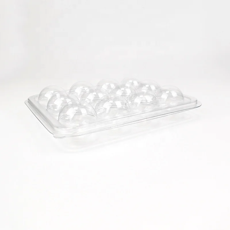 12 truffle chocolate candy custom transparent plastic clamshell blister packaging tray box