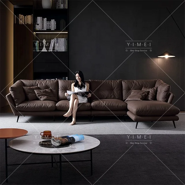 HOT Modern Luxury Italian set Design Genuine Leather Sofa Baxter Sofa with Recliner Apartment Couch Living Room China Factory