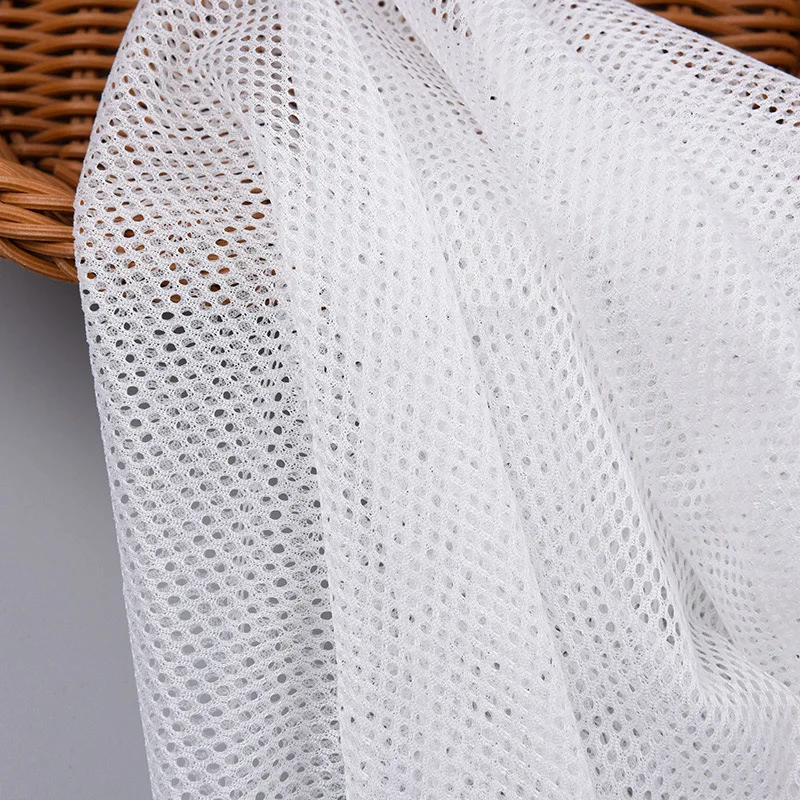 Wholesale Factory Knitted net Fabric 65gsm 100% Polyester warp knitted Mesh Fabric for lining and inner pocket