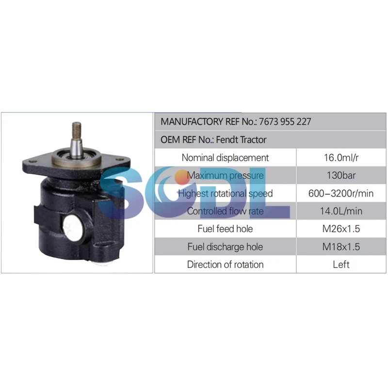 SCDL 7673955227 Fendt Tractor Steering Pump For DAF Truck Spare Parts