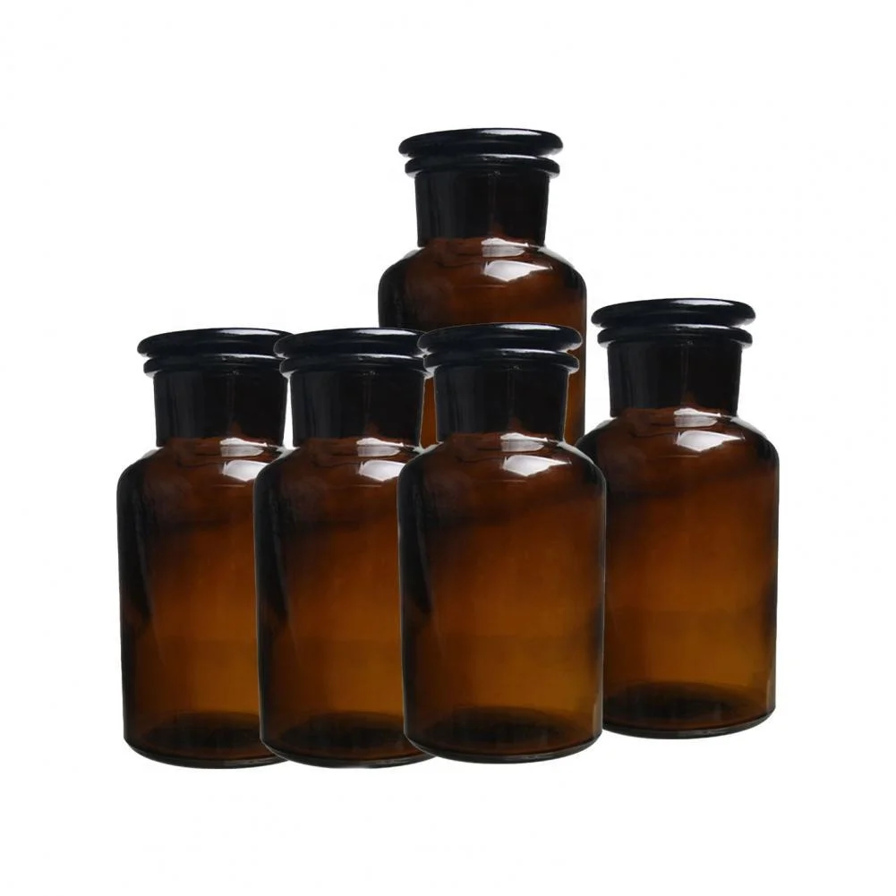 30/60/125/250/500ml Brown Wide-Mouth Reagent Bottle Storage Jar Lab Supplies Wide-Mouth Reagent Bottle Storage Jar Lab Supplies