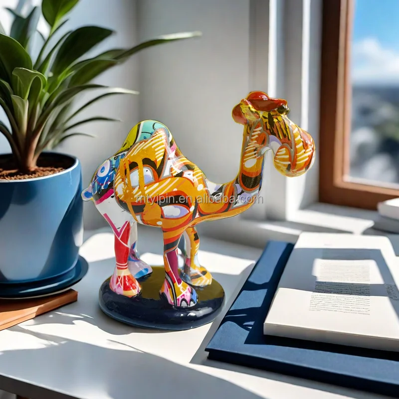 Ins resin crafts colorful Camel ornaments creative furnishings home decorations