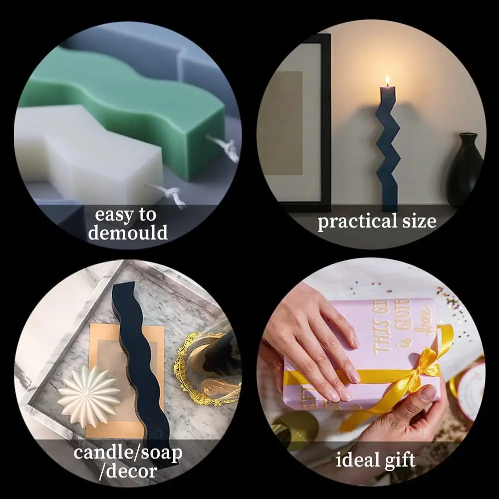 Unique Silicone Resin Mold for Pillar Aromatherapy Candle Soap Wax Making Epoxy Casting Mold for DIY Resin Clay Craft Art
