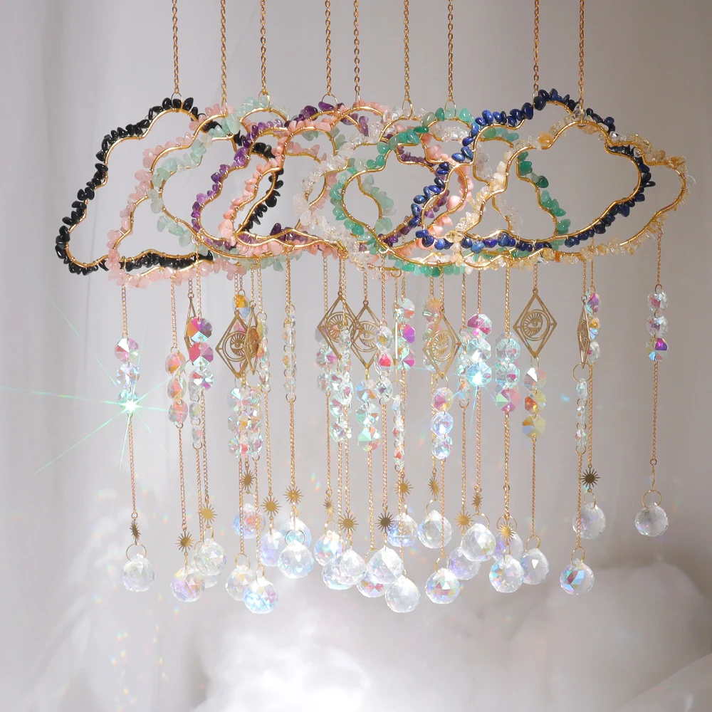 Wholesale Sun Catcher High Quality Natural Crystal Clouds Amethyst Rose Quartz Suncatchers