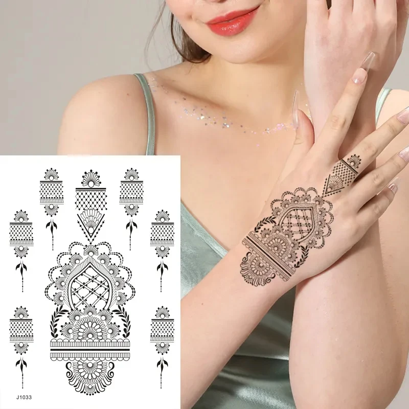 Semi Permanent Sticker Arm Sexy Henna Tattoo Decal Paper New Product Reusable Art Disposable Temporary Man and Woman