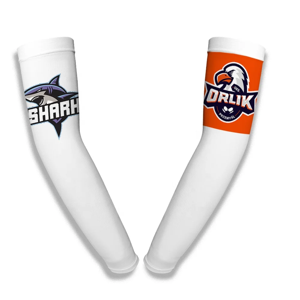 Kingsub wholesale Sublimation Arm Sleeves uv Protection White Blank Sports ice Silk Sublimation Arm Sleeves