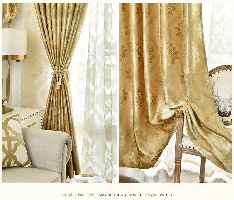 New Design Blackout Curtain Fabric Elegant Jacquard Curtain Fabric Curtain Fabric Sale